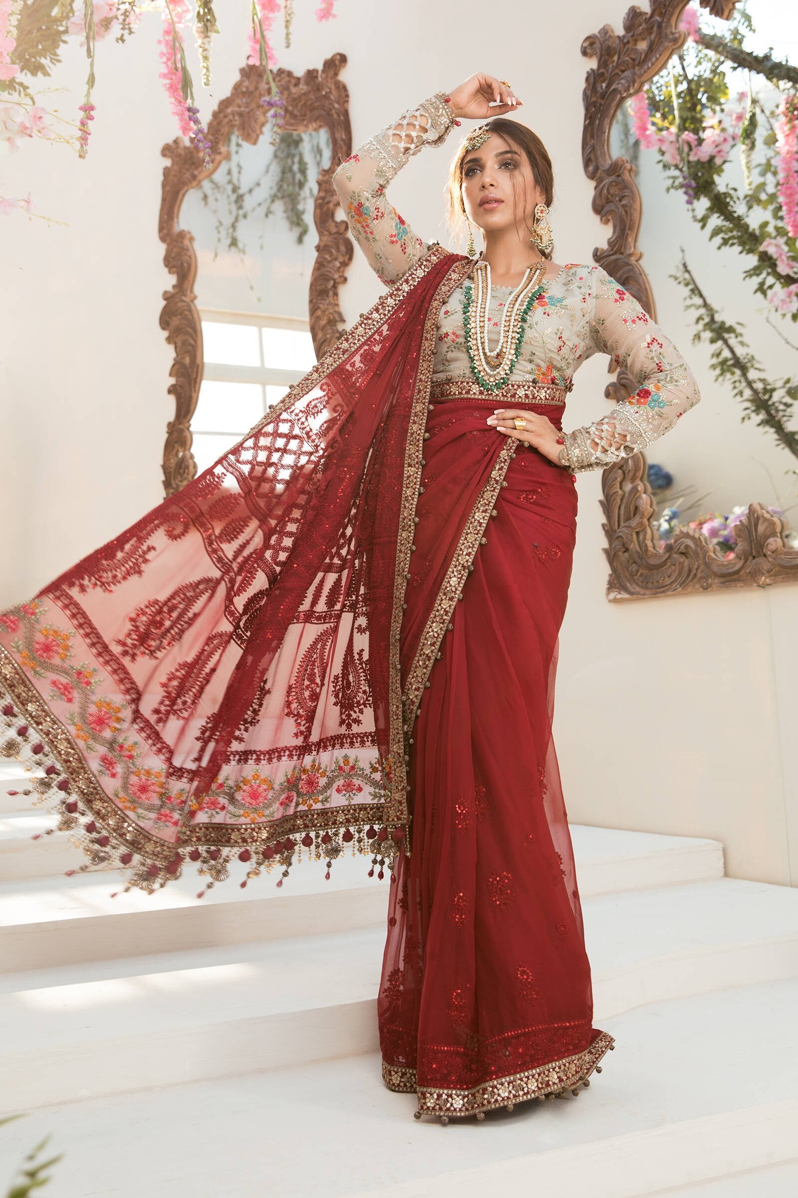 Deep Red and Beige BD-2107 (6557250814088)